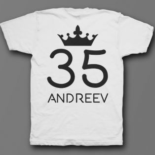 Именная футболка с рукописным шрифтом и короной #29